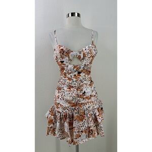 Mika & Gala Floral Strap Ruffle Mini Dress